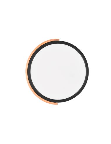Plafón de techo LED integrado Jano negro 20W vista abajo apagado | LeonLeds