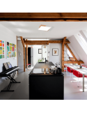 Plafón de techo LED integrado cuadrado 20W en una estancia | LeonLeds