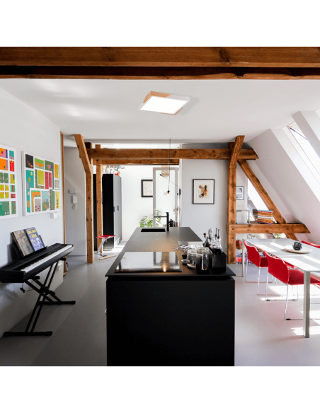 Plafonnier LED intégré carré 20W dans une pièce | leonleds