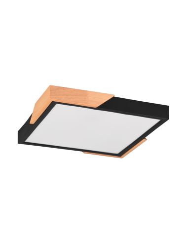 Plafonnier LED intégré Meta noir 20W éteint | leonleds