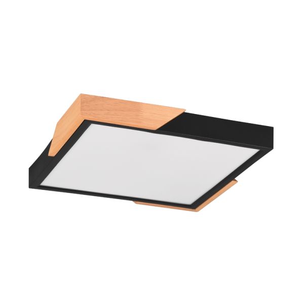 Plafonnier LED intégré Meta noir 20W éteint | leonleds