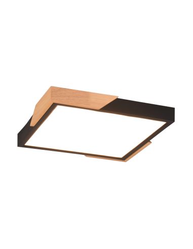 Plafón de techo LED integrado Meta negro 20W con luz | LeonLeds