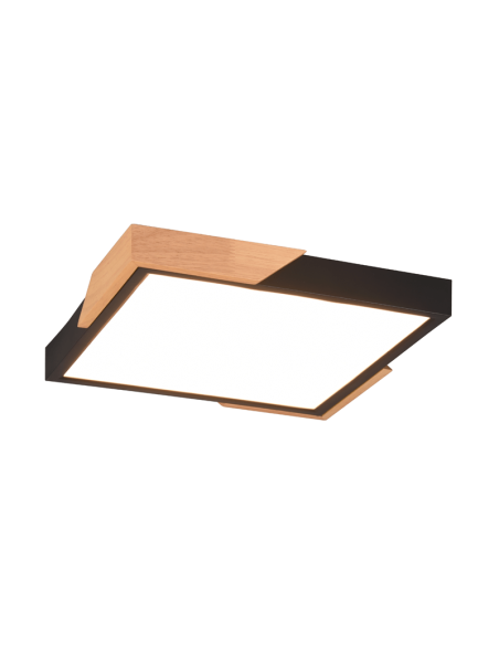 Plafón de techo LED integrado Meta negro 20W con luz | LeonLeds