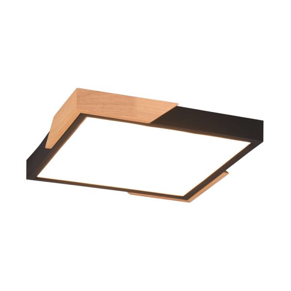 Plafón de techo LED integrado Meta negro 20W con luz | LeonLeds