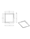 Plafón de techo LED integrado Meta negro 20W medidas producto| LeonLeds