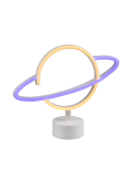 Lámpara de sobremesa LED forma planeta vista lateral| LeonLeds