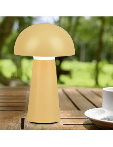 Lampe de table jaune Lennon à l'extérieur | leonleds