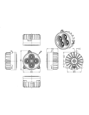 Faro LED redondo empotrable 40W de con conector 900512/24V Medidas | LeonLeds