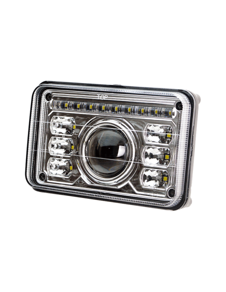 Phare LED rectangulaire homologué Massey Ferguson New Holland John Deere Landini | leonleds