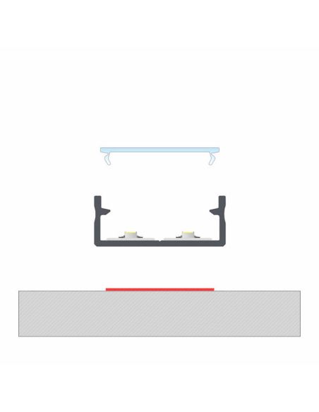 Difusor para Perfil de Aluminio ´Dual` 2,02 Metros PMMA Lumines | LeonLeds
