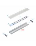 Difusor para Perfil de Aluminio ´Dual` 2,02 Metros PMMA Lumines | LeonLeds