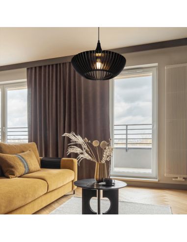 Candeeiro suspenso LED Colino numa sala de estar| leonleds