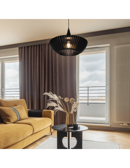 Candeeiro suspenso LED Colino numa sala de estar| leonleds