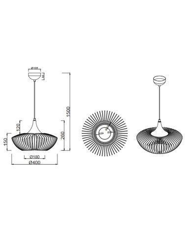 Ficha técnica da luminária pendente LED Colino| leonleds