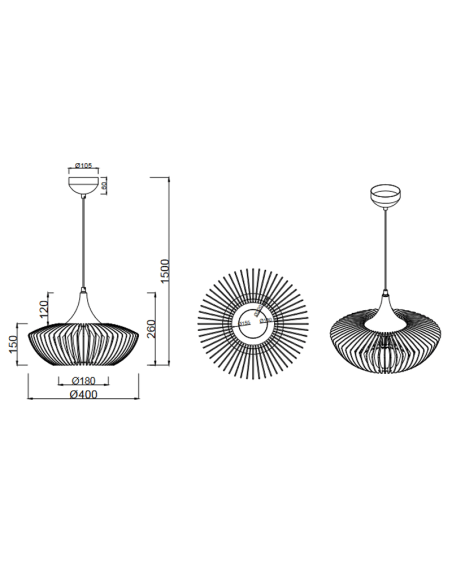 Lámpara colgante LED Colino ficha técnica| LeonLeds