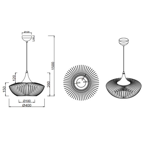 Lámpara colgante LED Colino ficha técnica| LeonLeds