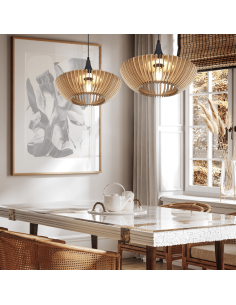 Lámpara colgante LED altura ajustable acabado natural Colino 40W 315900142 Trio Lighting 2