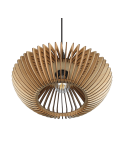 Lámpara de techo colgante LED Colino madera detalle apagada | LeonLeds