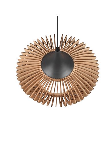 Lámpara de techo colgante LED Colino madera tulipa apagada| LeonLeds
