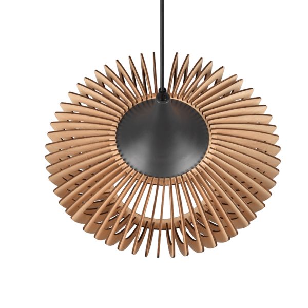 Plafonnier suspendu LED Colino abat-jour en bois | leonleds