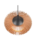 Lámpara de techo colgante LED Colino madera tulipa encendida| LeonLeds