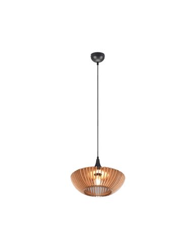Lámpara de techo colgante LED Colino madera encendida| LeonLeds