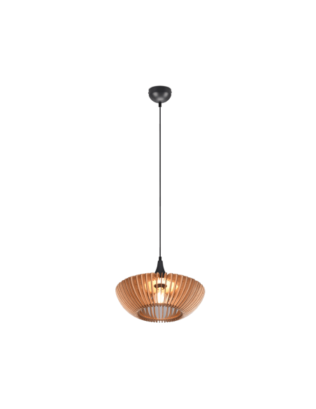 Lámpara de techo colgante LED Colino madera encendida| LeonLeds