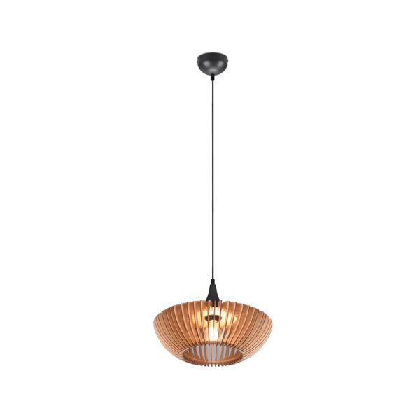 Lámpara de techo colgante LED Colino madera encendida| LeonLeds