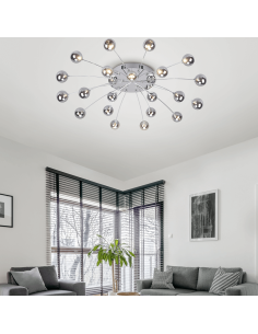 Plafón de techo LED Bullet cromado encendido | LeonLeds 2