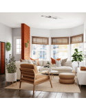 Plafón de techo moderno Blaze regulable color aluminio en un salón | LeonLeds