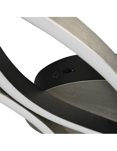 Plafón de techo moderno Blaze regulable color aluminio detalle| LeonLeds