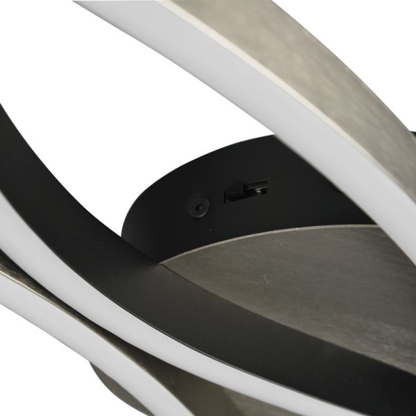 Plafón de techo moderno Blaze regulable color aluminio detalle| LeonLeds