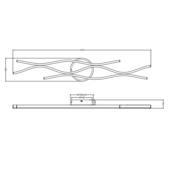 plafonnier moderne Blaze dimmable couleur aluminium fiche technique | leonleds