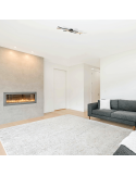 Candeeiro de tecto moderno Blaze bronze mate numa sala de estar| leonleds