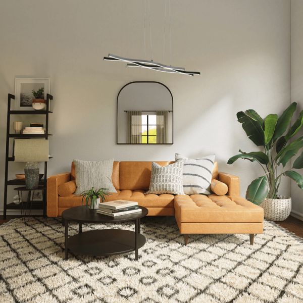 Lámpara colgante moderna aluminio Blaze regulable en un salón| LeonLeds