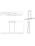 Lámpara colgante moderna aluminio Blaze regulable ficha técnica | LeonLeds