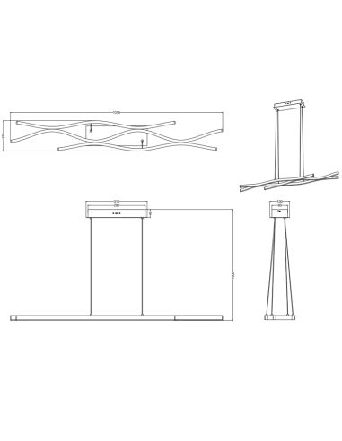 Fiche technique de la suspension moderne en aluminium Blaze Dimmable | leonleds
