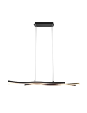 Lámpara colgante moderna bronce mate Blaze vista detalle encendida | LeonLeds