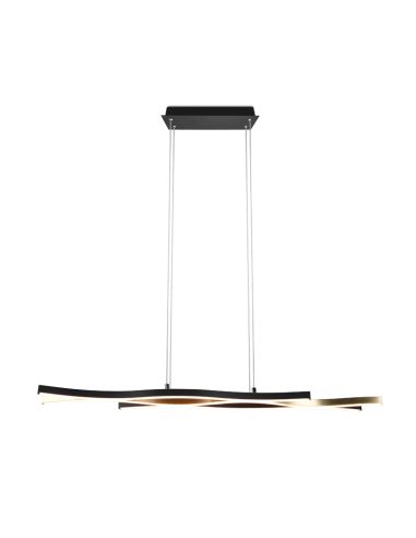 Lámpara colgante moderna bronce mate Blaze vista detalle encendida | LeonLeds