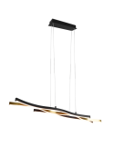Candeeiro pendente moderno bronze mate detalhe Blaze iluminado | leonleds