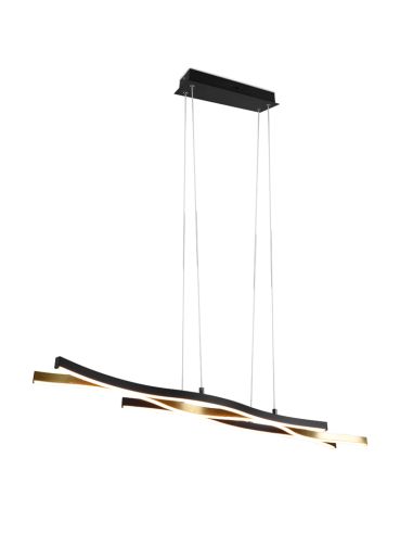 Candeeiro pendente moderno bronze mate detalhe Blaze iluminado | leonleds