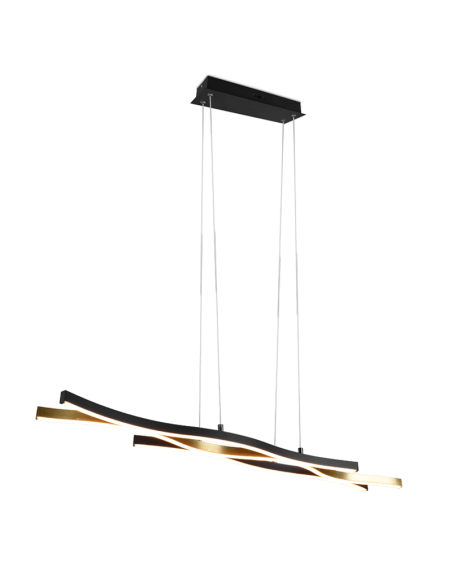 Lámpara colgante moderna bronce mate Blaze detalle encendida | LeonLeds