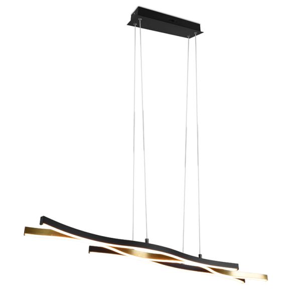 Lámpara colgante moderna bronce mate Blaze detalle encendida | LeonLeds
