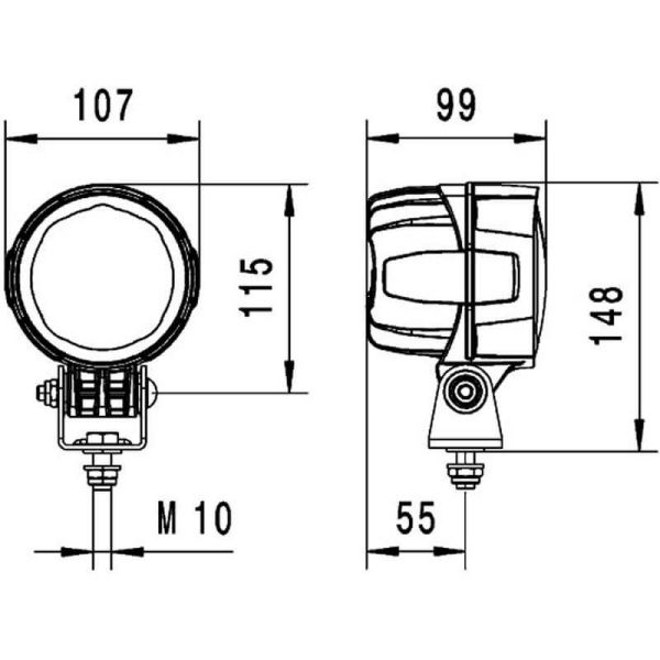 Phare LED Rond Hella Modul 90 3.600Lm...