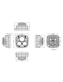 Faro LED delantero LED homologado cuadrado empotrable con una potencia de 30W/60W Medidas |LeonLeds Iluminación
