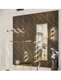 Lámpara de pie moderna Blaze 35W plata en un salón| LeonLeds