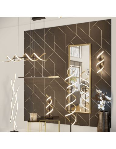 Lámpara de pie moderna Blaze 35W plata en un salón| LeonLeds