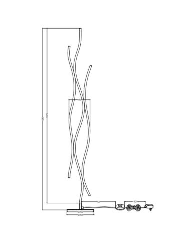 Lampadaire Moderne Blaze 35W Argent Fiche Technique| leonleds
