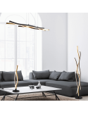 Lámpara de pie moderna Blaze 35W dorada en un salón| LeonLeds
