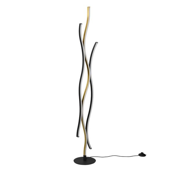 Moderna luminária de chão Blaze 35W vista de detalhes em ouro | leonleds